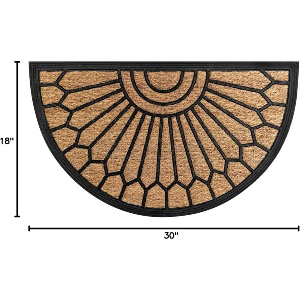 Geometric Entrance Door Mat, 100% Natural Coconut Husk Fibers & Non-Skid